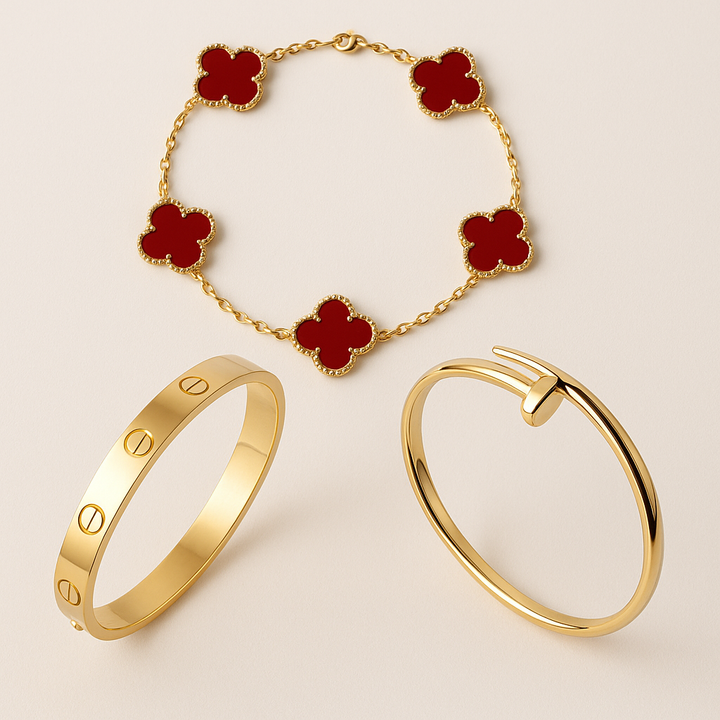 Lucky Charm Red & Gold Trio Set