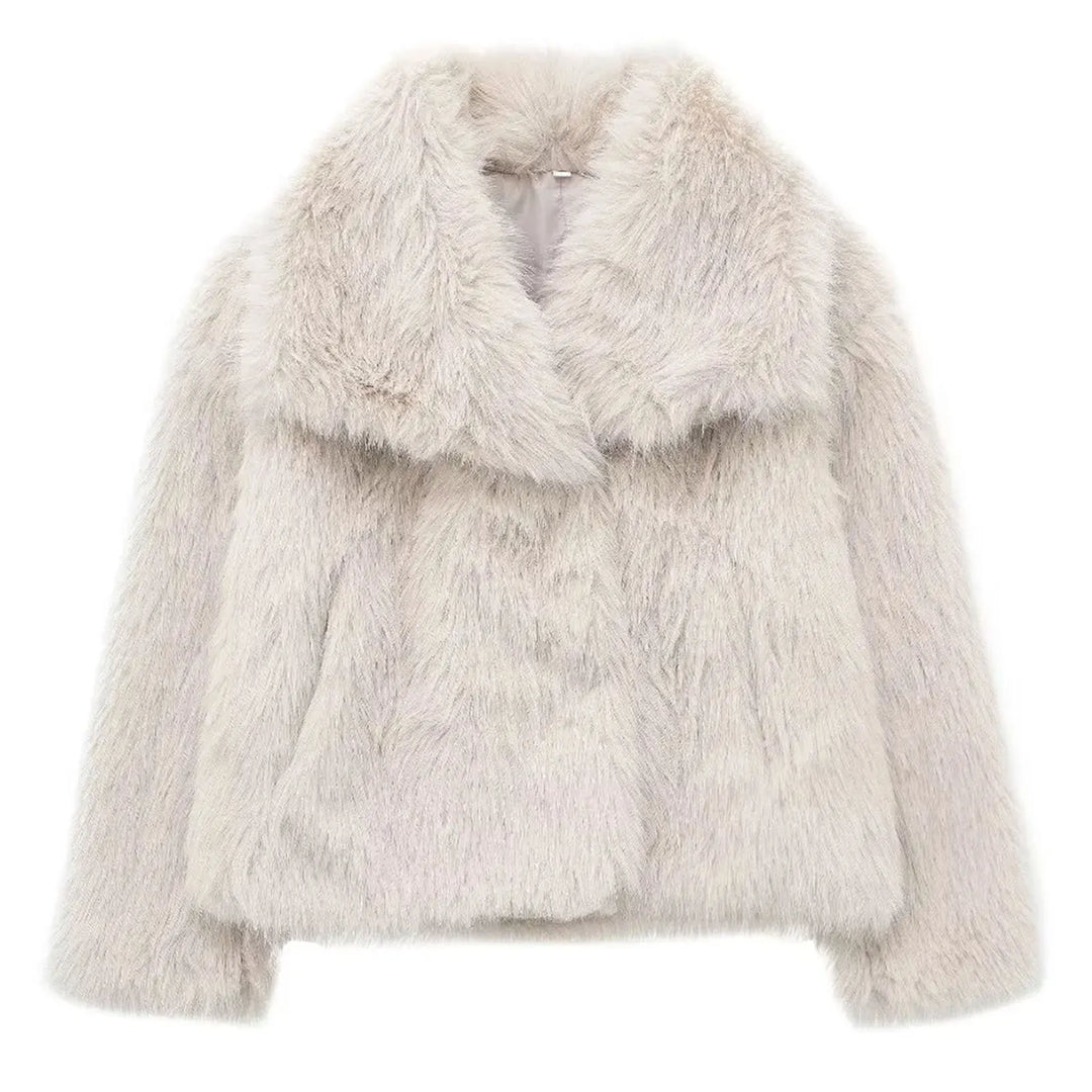 Eva Faux Fur Coat–  Warm Fluffy Jacket