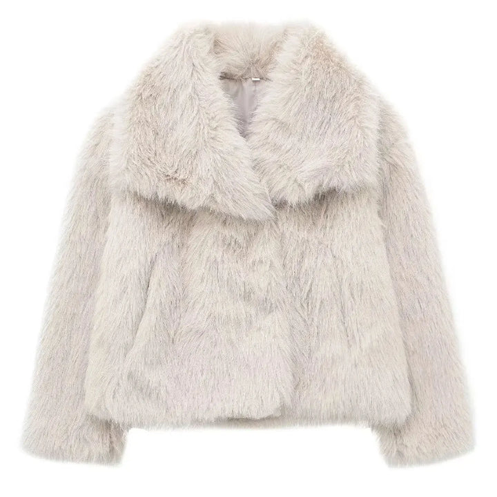 Eva Faux Fur Coat–  Warm Fluffy Jacket
