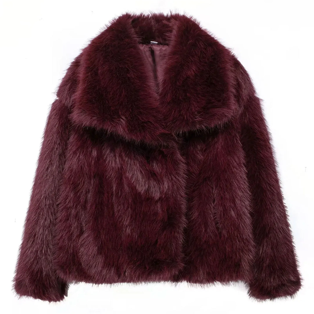 Eva Faux Fur Coat–  Warm Fluffy Jacket