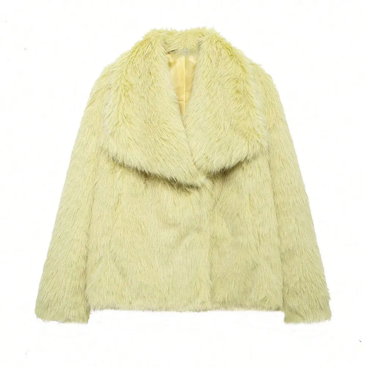 Eva Faux Fur Coat–  Warm Fluffy Jacket