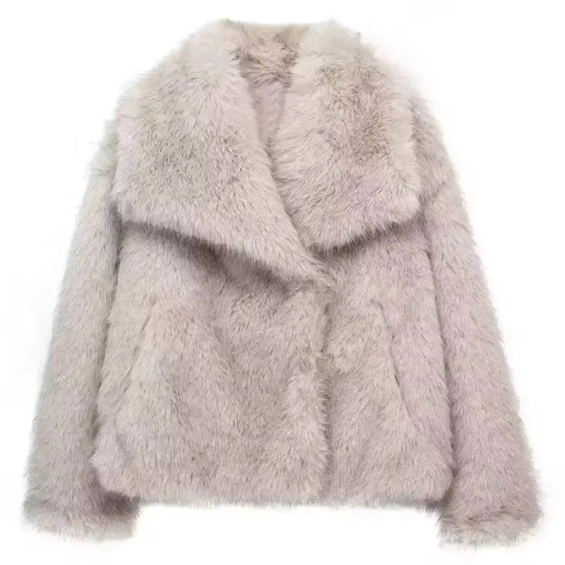 Eva Faux Fur Coat–  Warm Fluffy Jacket
