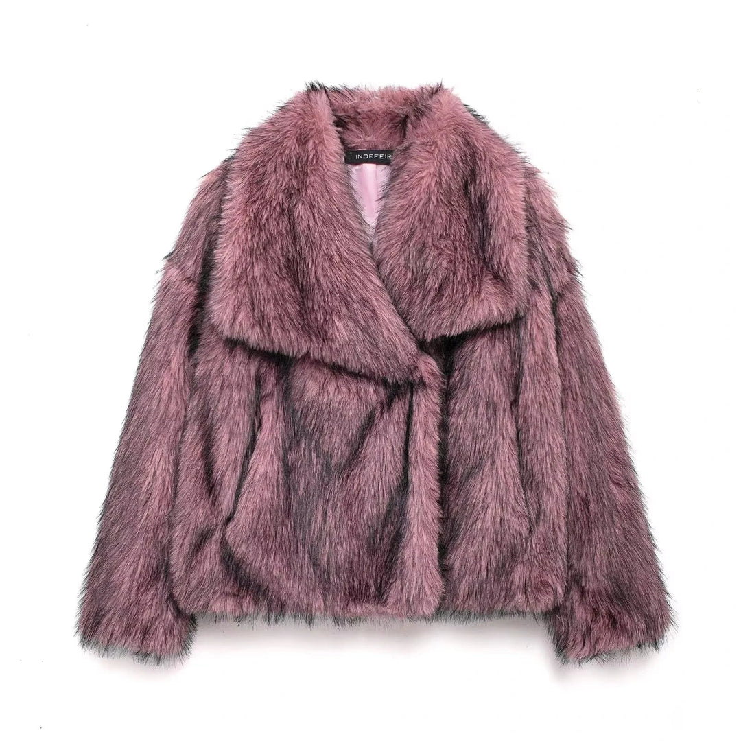 Eva Faux Fur Coat–  Warm Fluffy Jacket