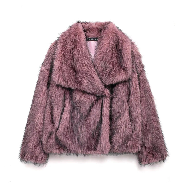 Eva Faux Fur Coat–  Warm Fluffy Jacket
