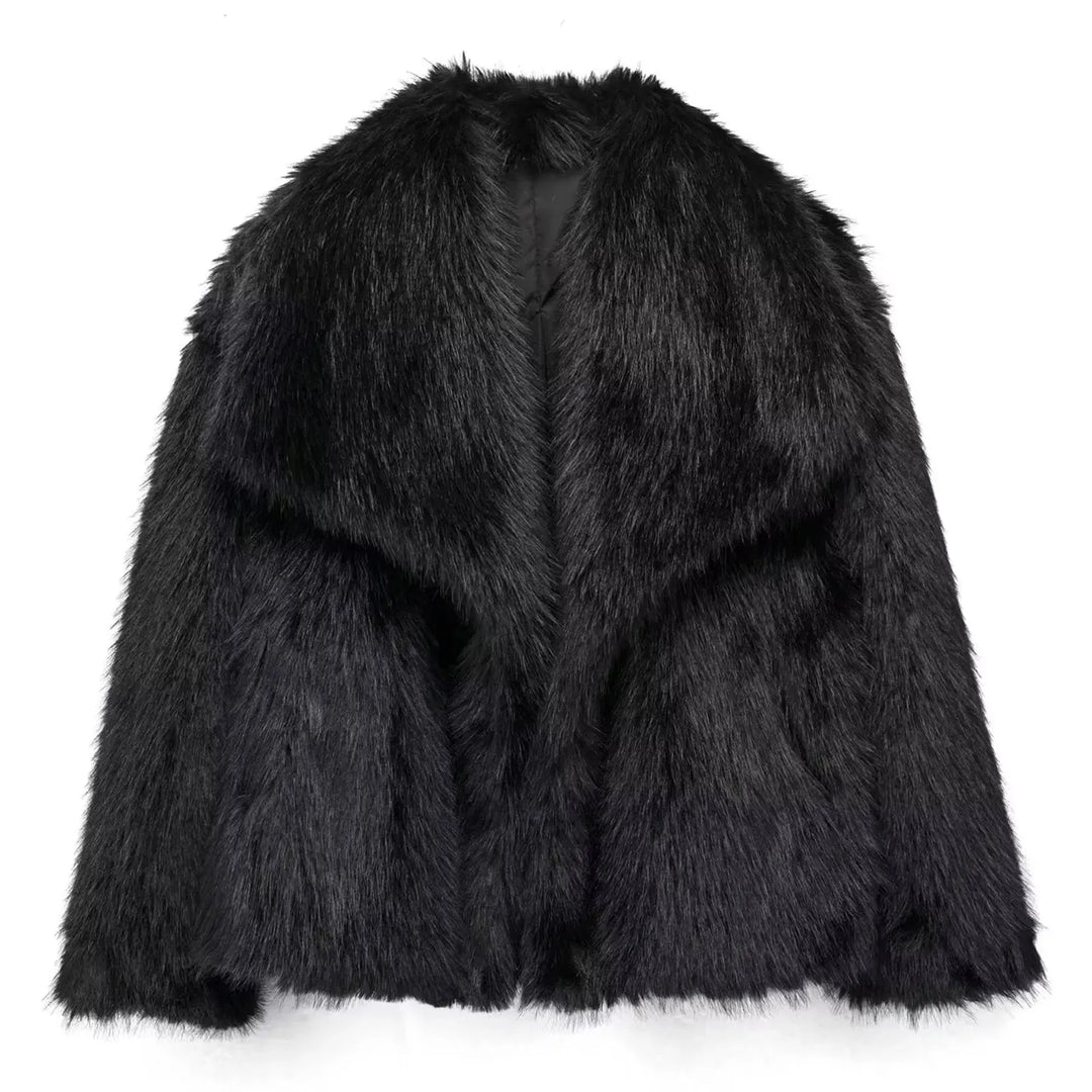 Eva Faux Fur Coat–  Warm Fluffy Jacket