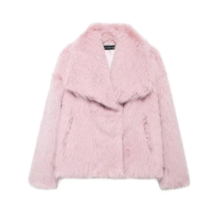 Eva Faux Fur Coat–  Warm Fluffy Jacket