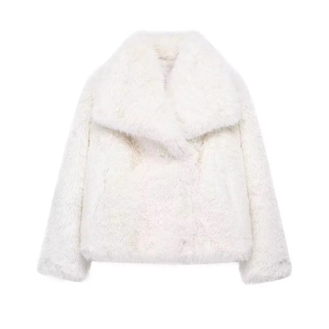 Eva Faux Fur Coat–  Warm Fluffy Jacket