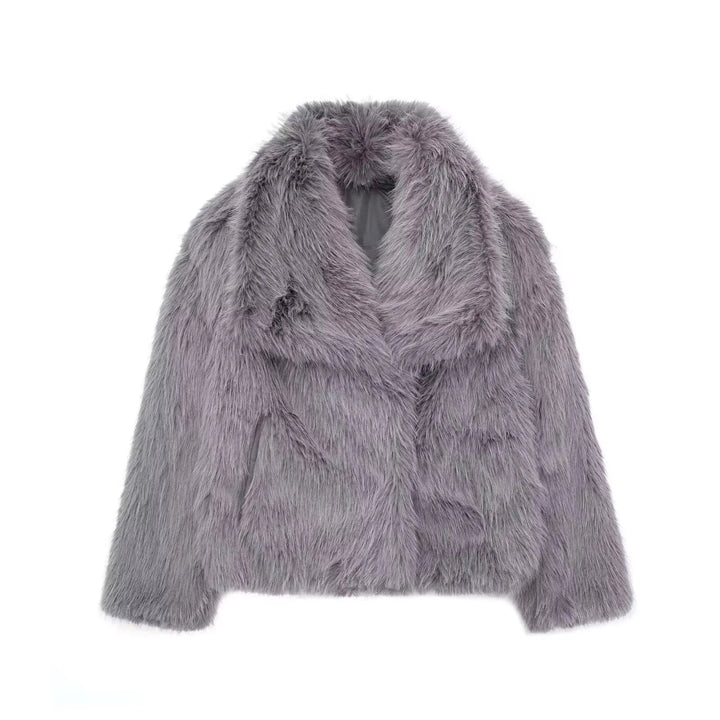 Eva Faux Fur Coat–  Warm Fluffy Jacket