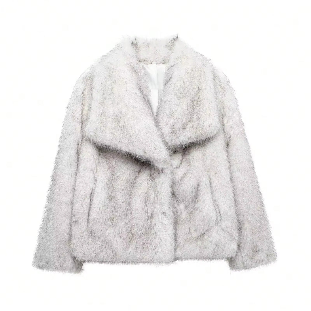 Eva Faux Fur Coat–  Warm Fluffy Jacket