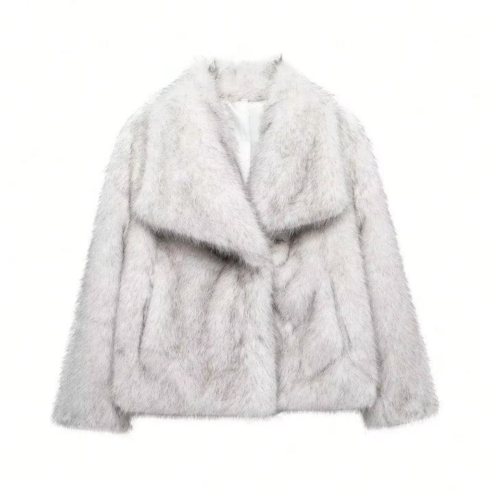 Eva Faux Fur Coat–  Warm Fluffy Jacket